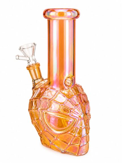 Spider Skull Iridescent Glass Bong