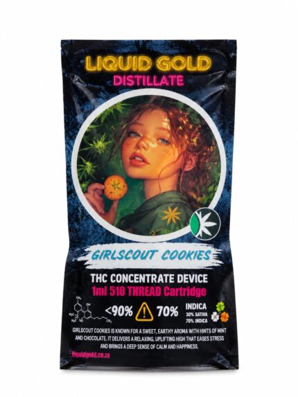Liquid Gold Distillate – 510 Thread Cartridge 1ml (Indica)
